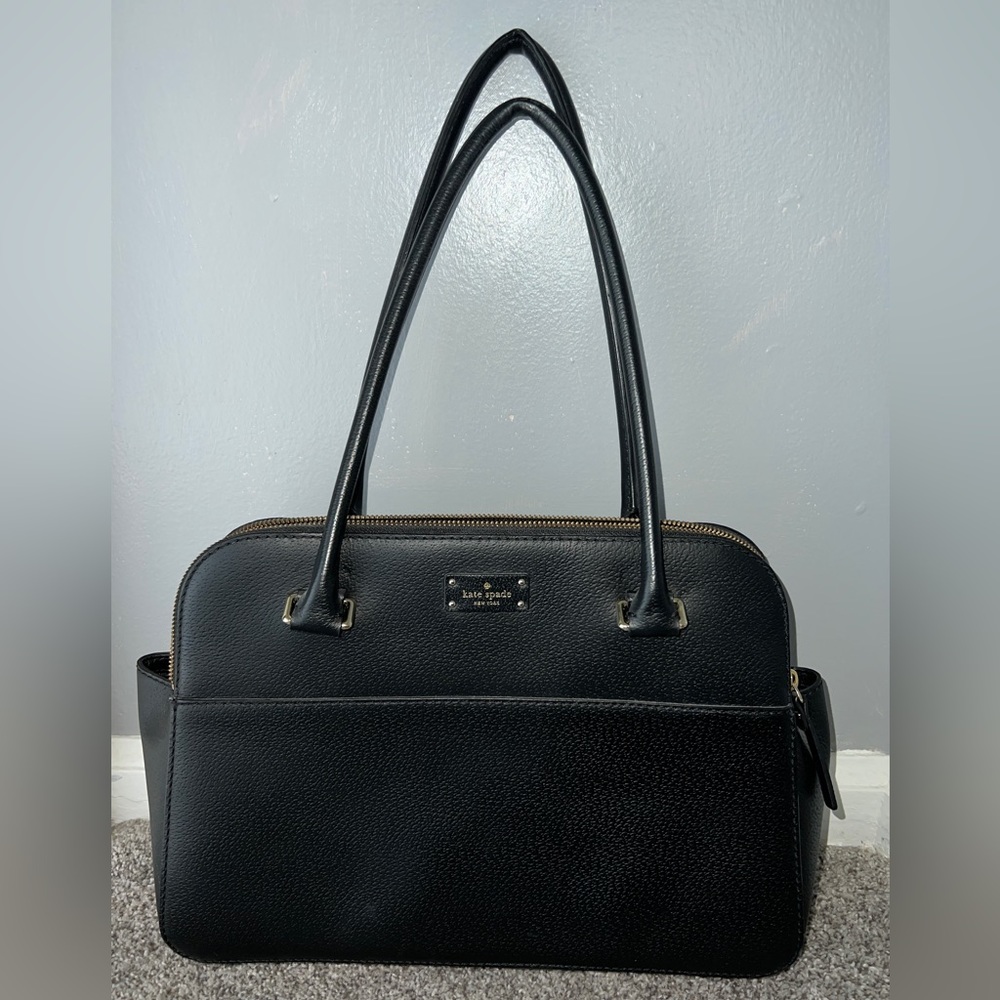 Kate Spade New York RN 0102760 CA 57710 Black 100% Cow Leather Shoulder Tote Bag
